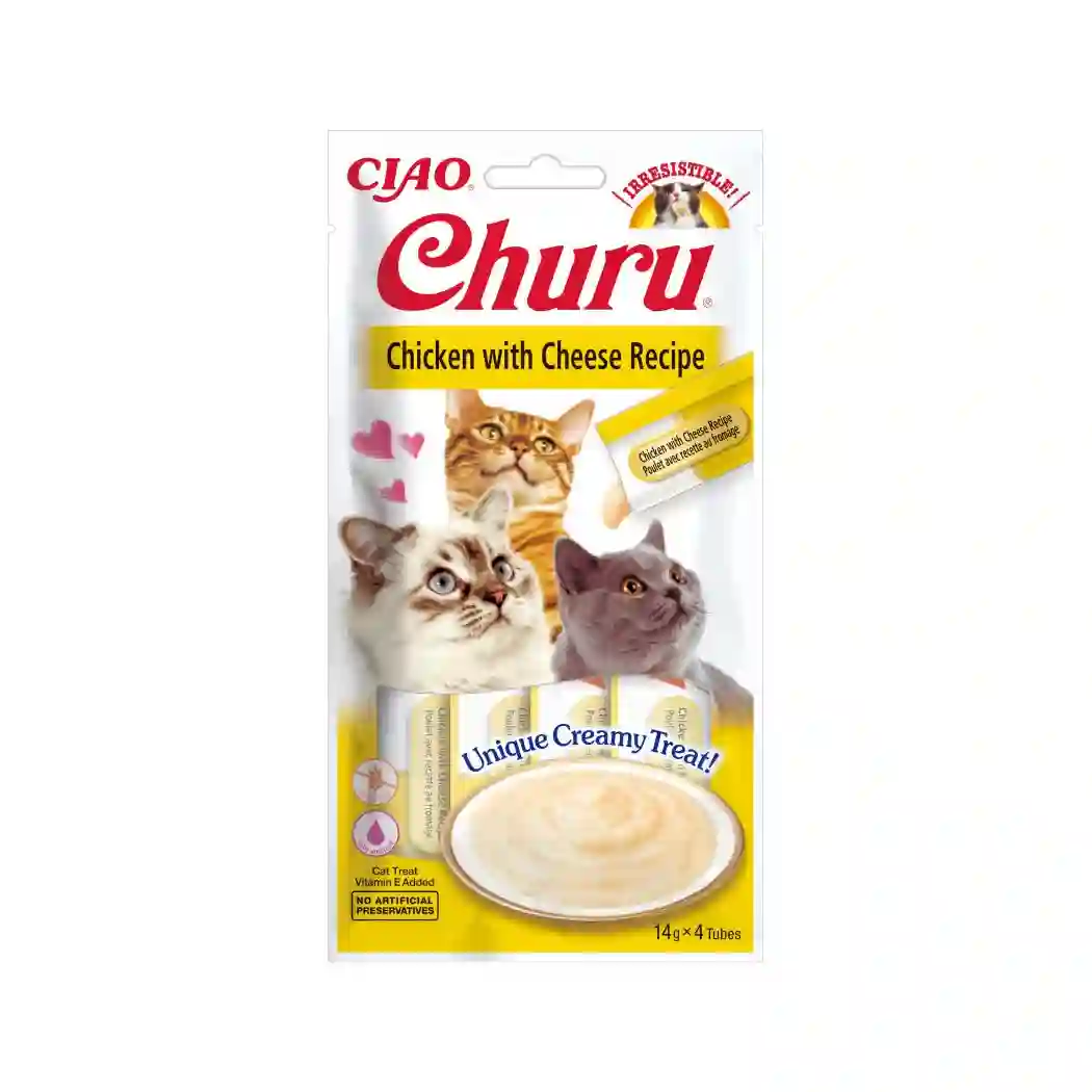 CHURU CAT POLLO CON QUESO 4 X 14 GR