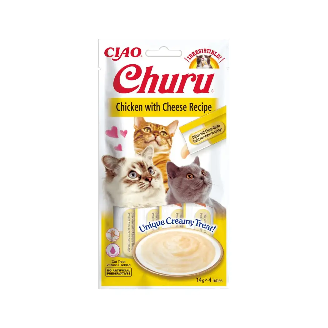 CHURU CAT POLLO CON QUESO 4 X 14 GR