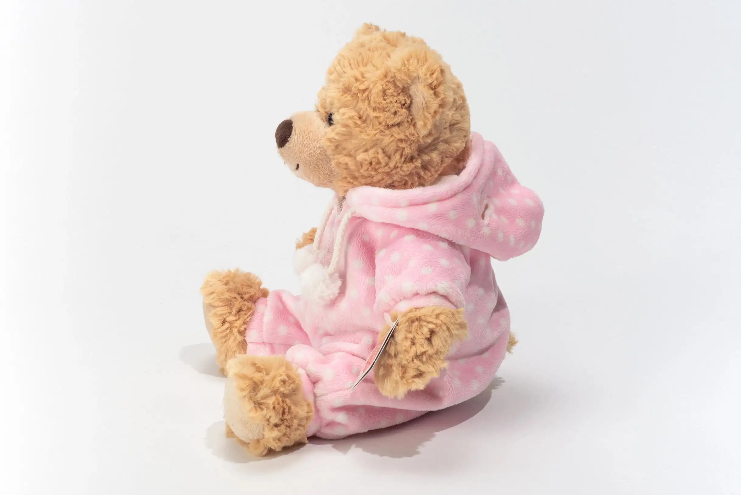 Peluche marrón 30 cm con pijama rosa - Imagen 3