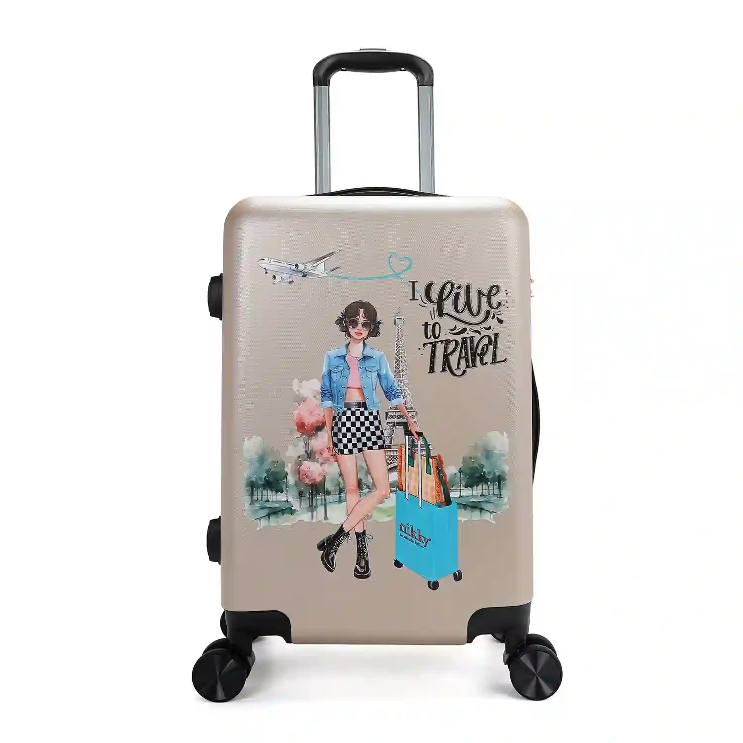 MALETA DE CABINA DE PLASTICO ABS (I LIVE TO TRAVEL)
