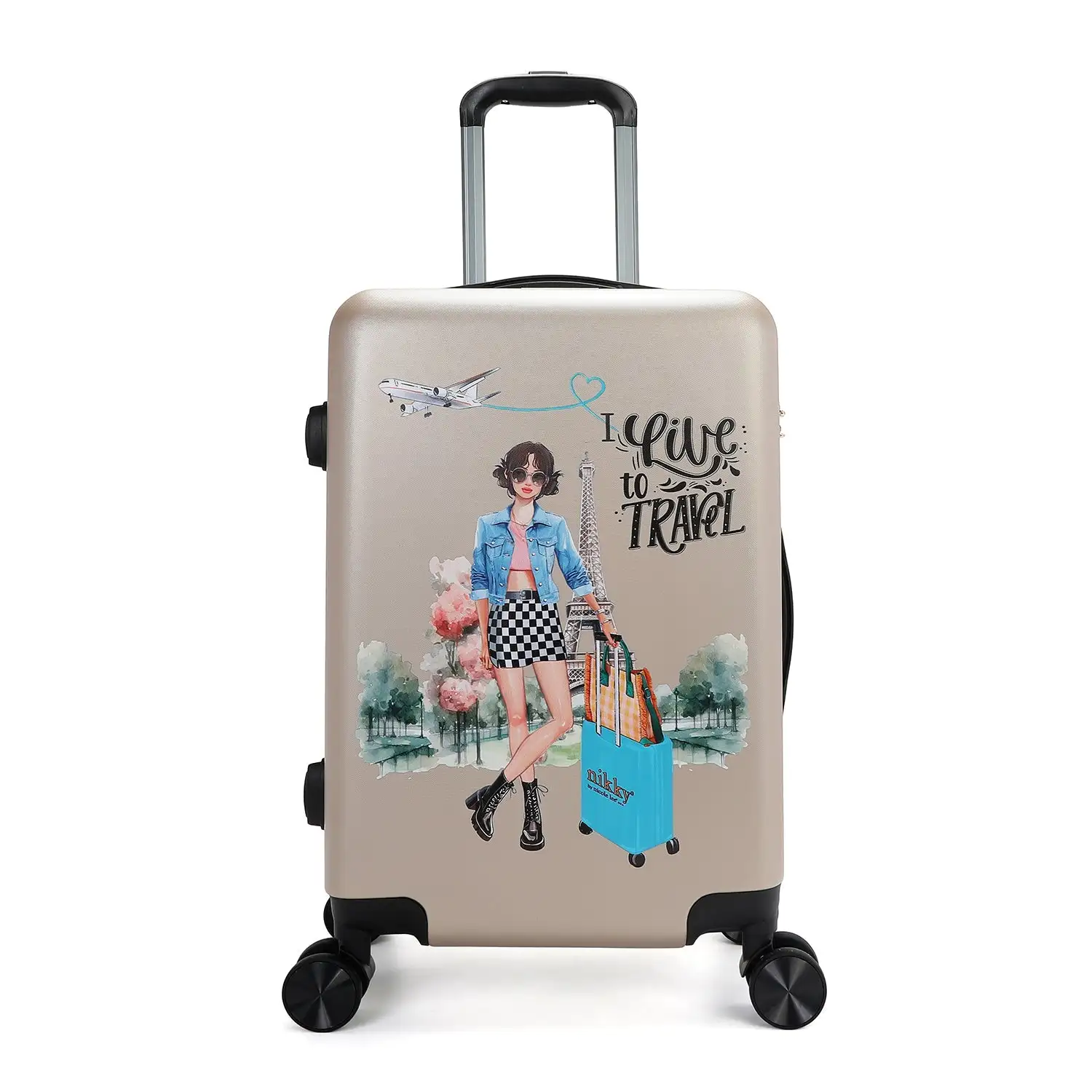 MALETA DE CABINA DE PLASTICO ABS (I LIVE TO TRAVEL)