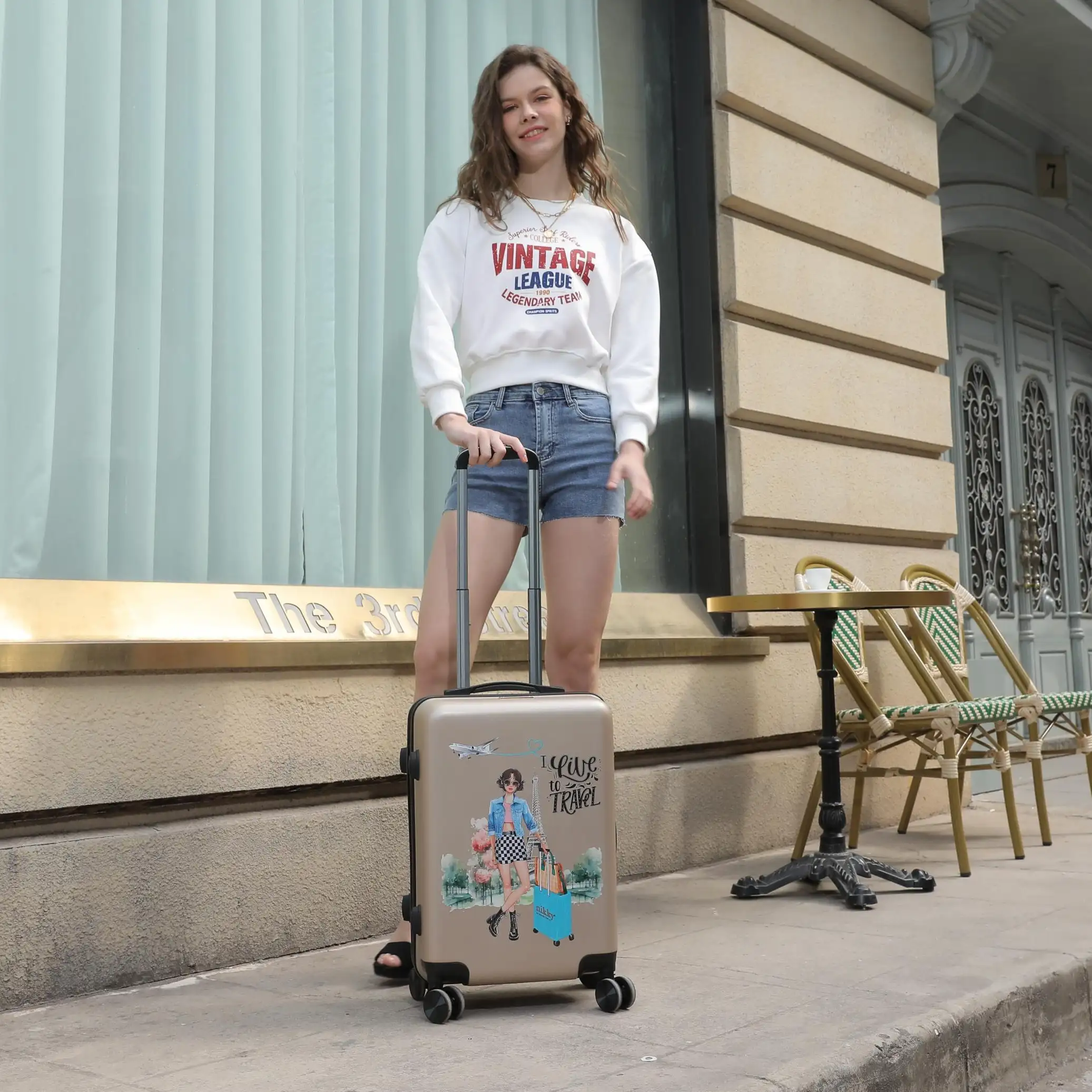 MALETA DE CABINA DE PLASTICO ABS (I LIVE TO TRAVEL) - Imagen 2