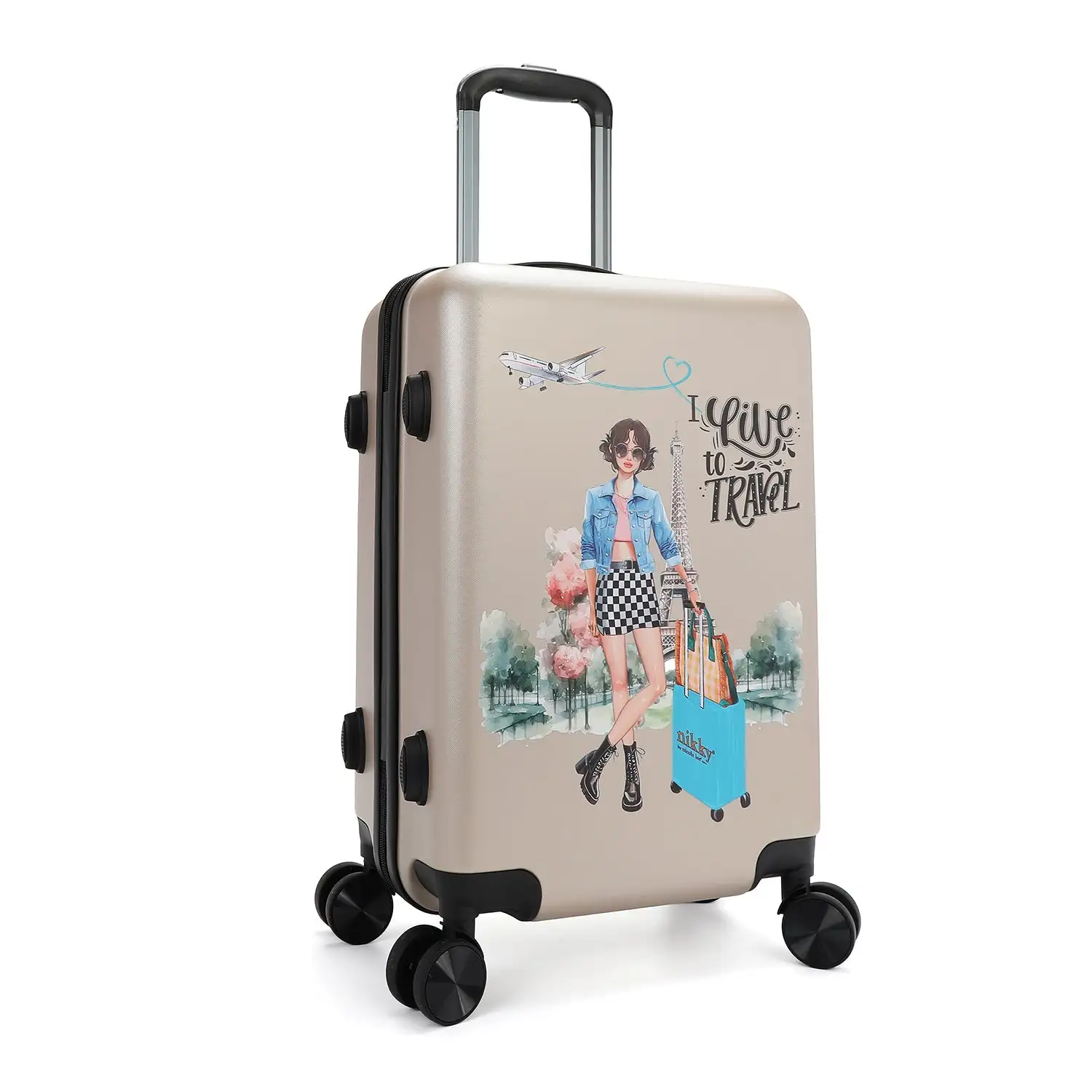 MALETA DE CABINA DE PLASTICO ABS (I LIVE TO TRAVEL) - Imagen 4