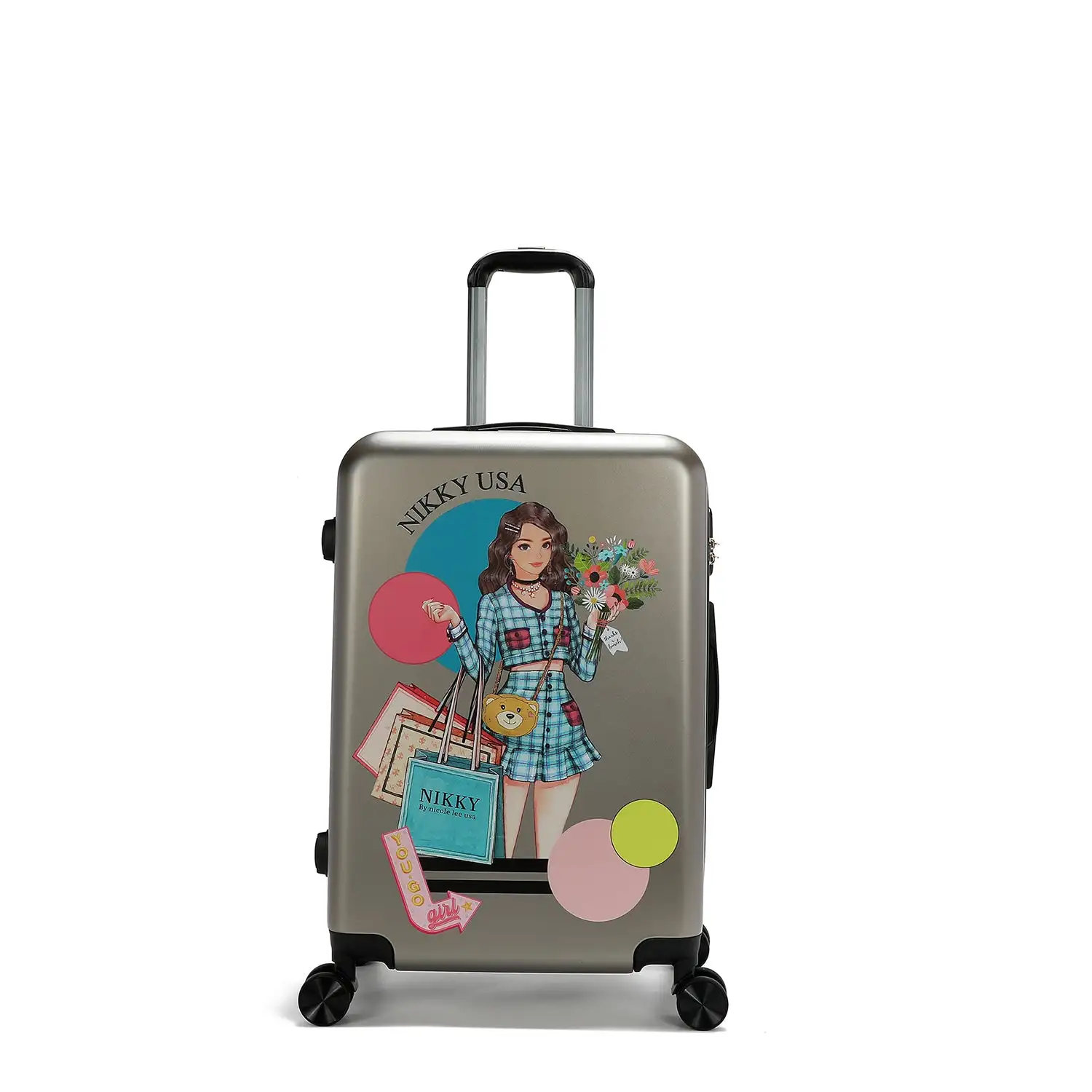MALETA DE CABINA DE PLASTICO ABS NIKKY GOES SHOPPING