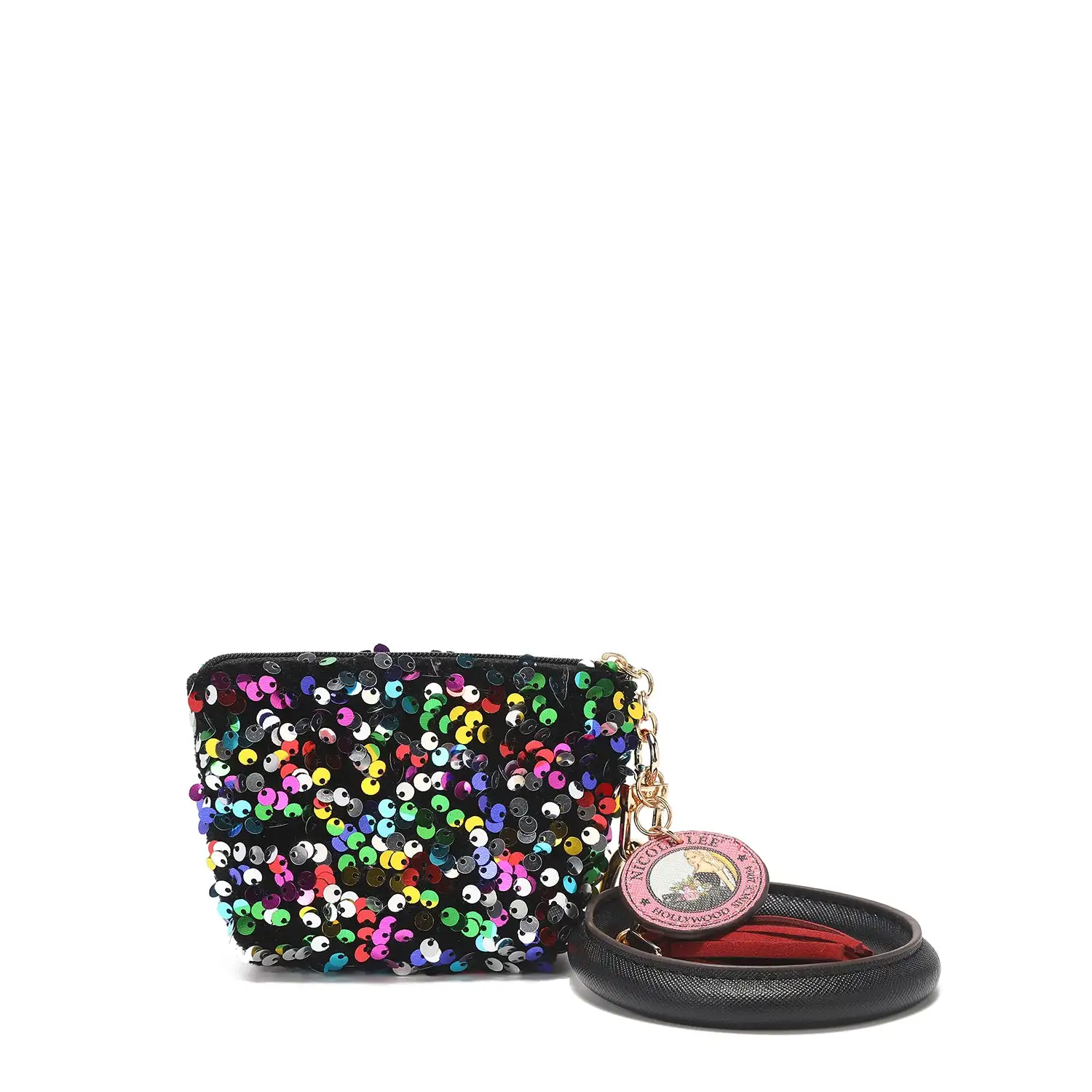 PULSERA CON LLAVERO Y MONEDERO CON LENTEJUELAS - Imagen 10