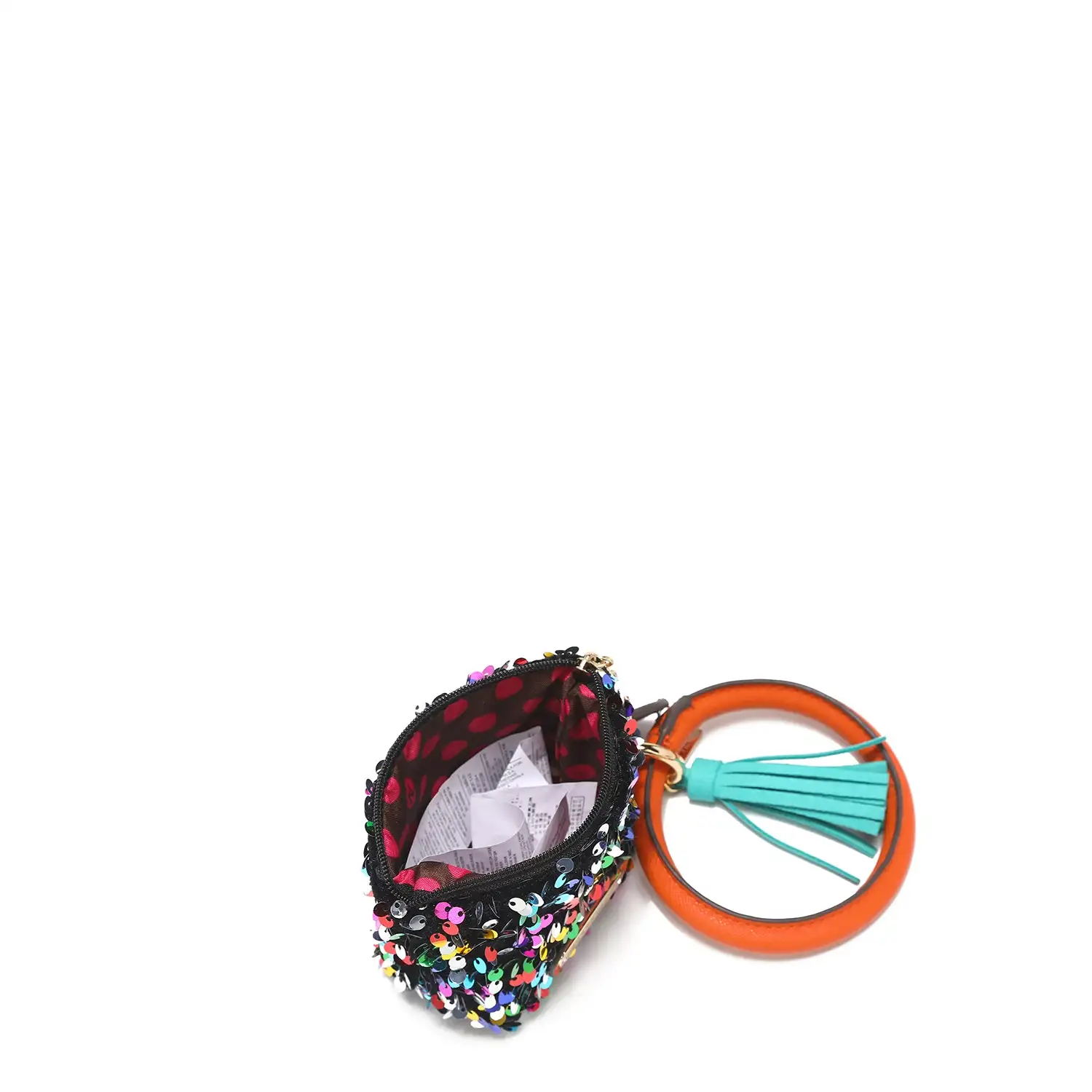 PULSERA CON LLAVERO Y MONEDERO CON LENTEJUELAS - Imagen 19
