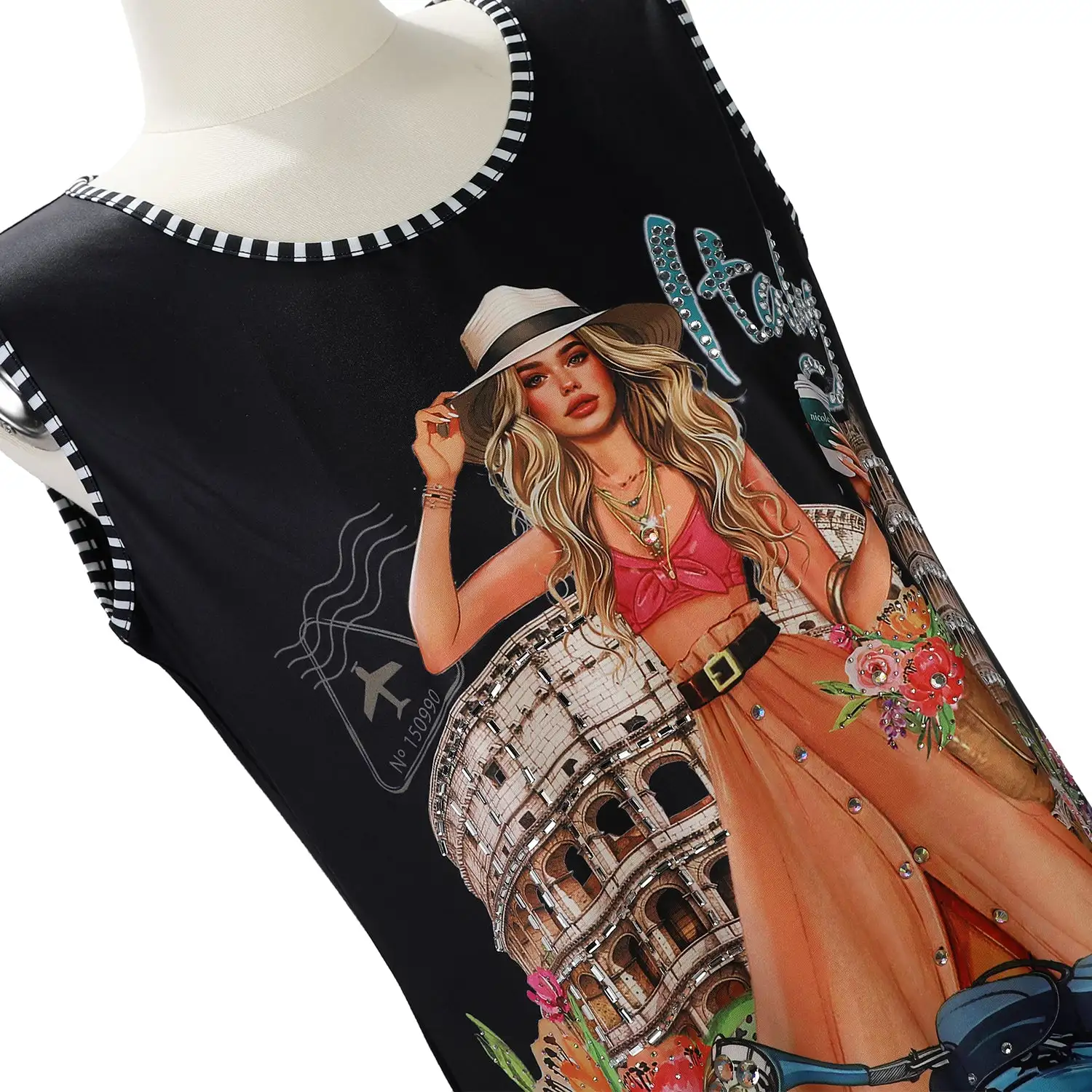 TOP TUNICA NICOLE LEE CON BRILLOS (MARTHA TRAVELS ITALY) - Imagen 3