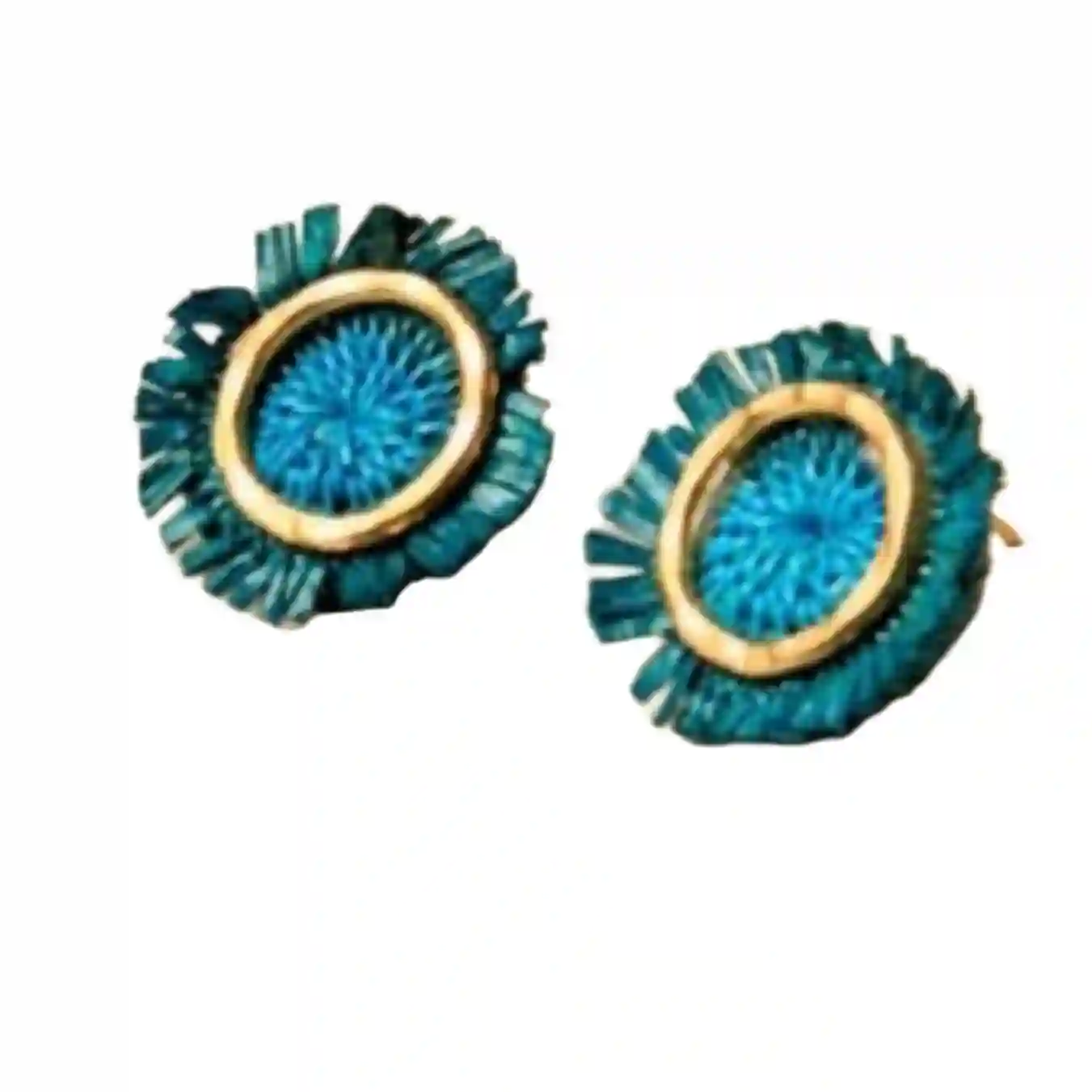 Pendientes Girasol en Azul