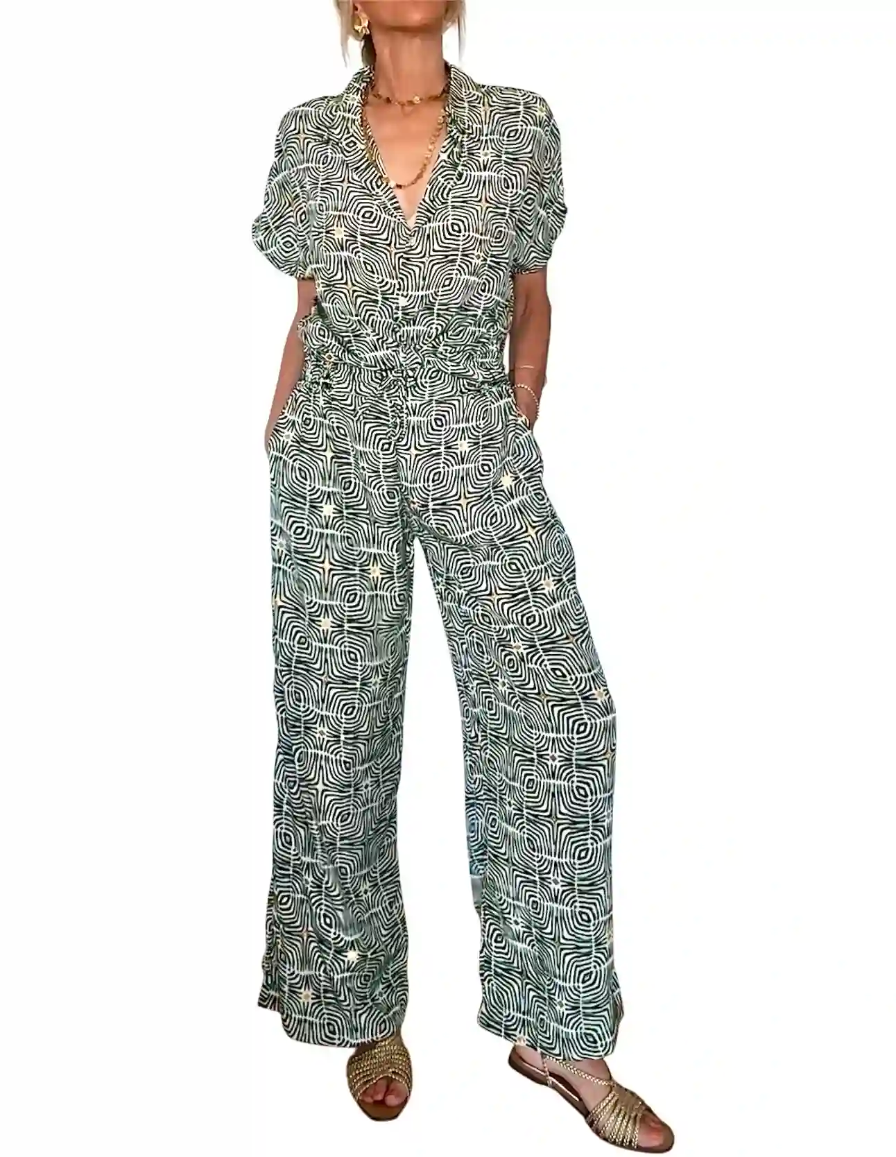 Pantalón print seda