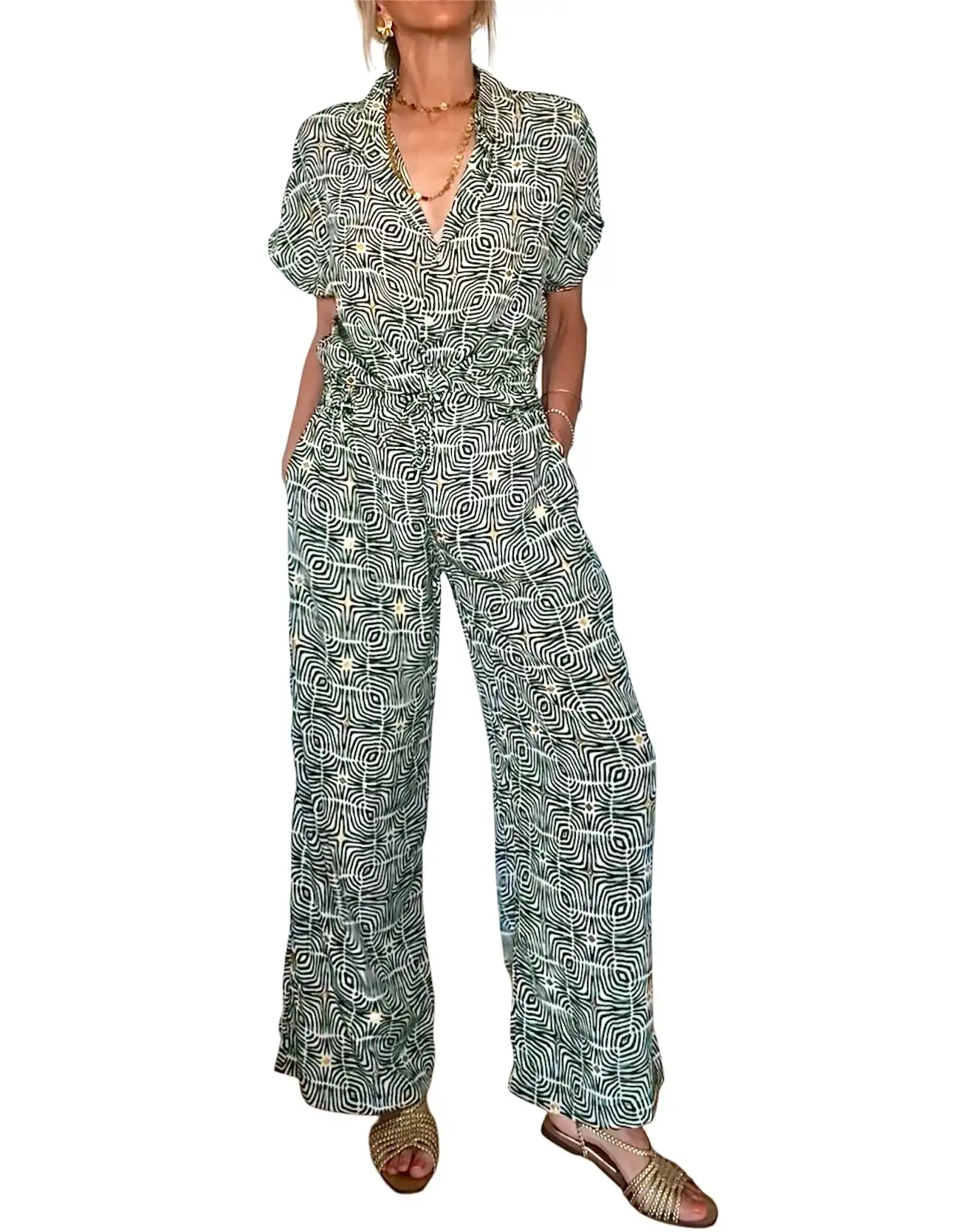 Pantalón print seda
