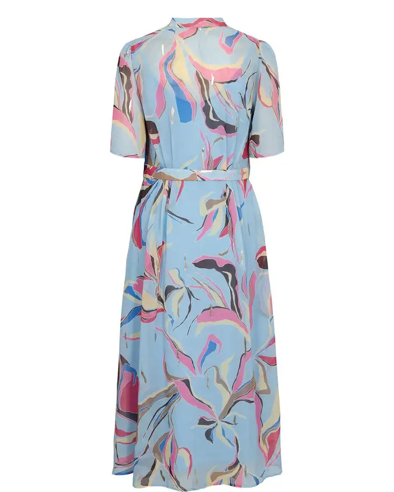Vestido camisero estampado azul celeste - Imagen 7