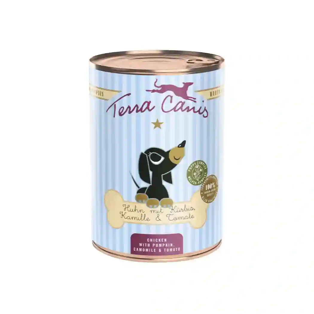 Terra Canis Puppy Pollo con calabaza, manzanilla y tomate 400g