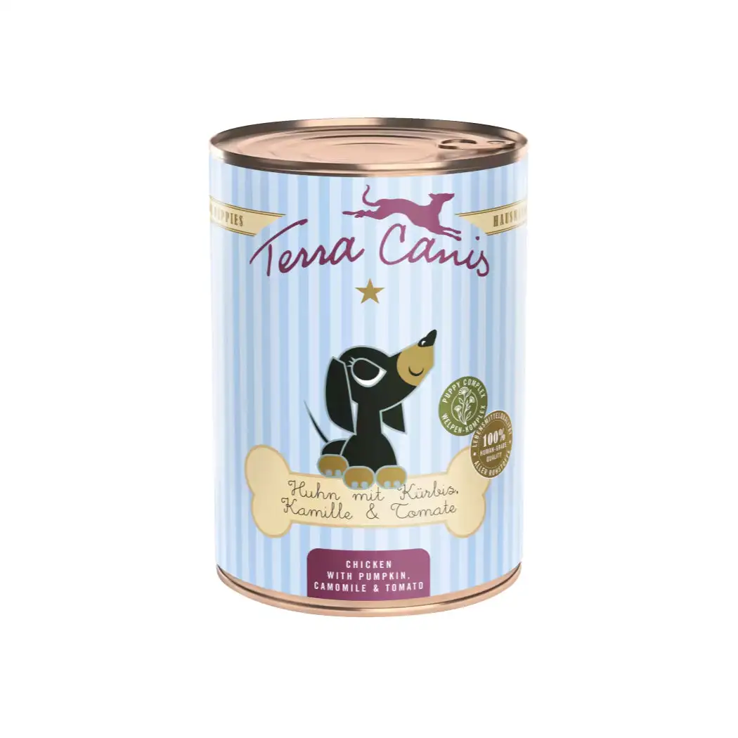 Terra Canis Puppy Pollo con calabaza, manzanilla y tomate 400g
