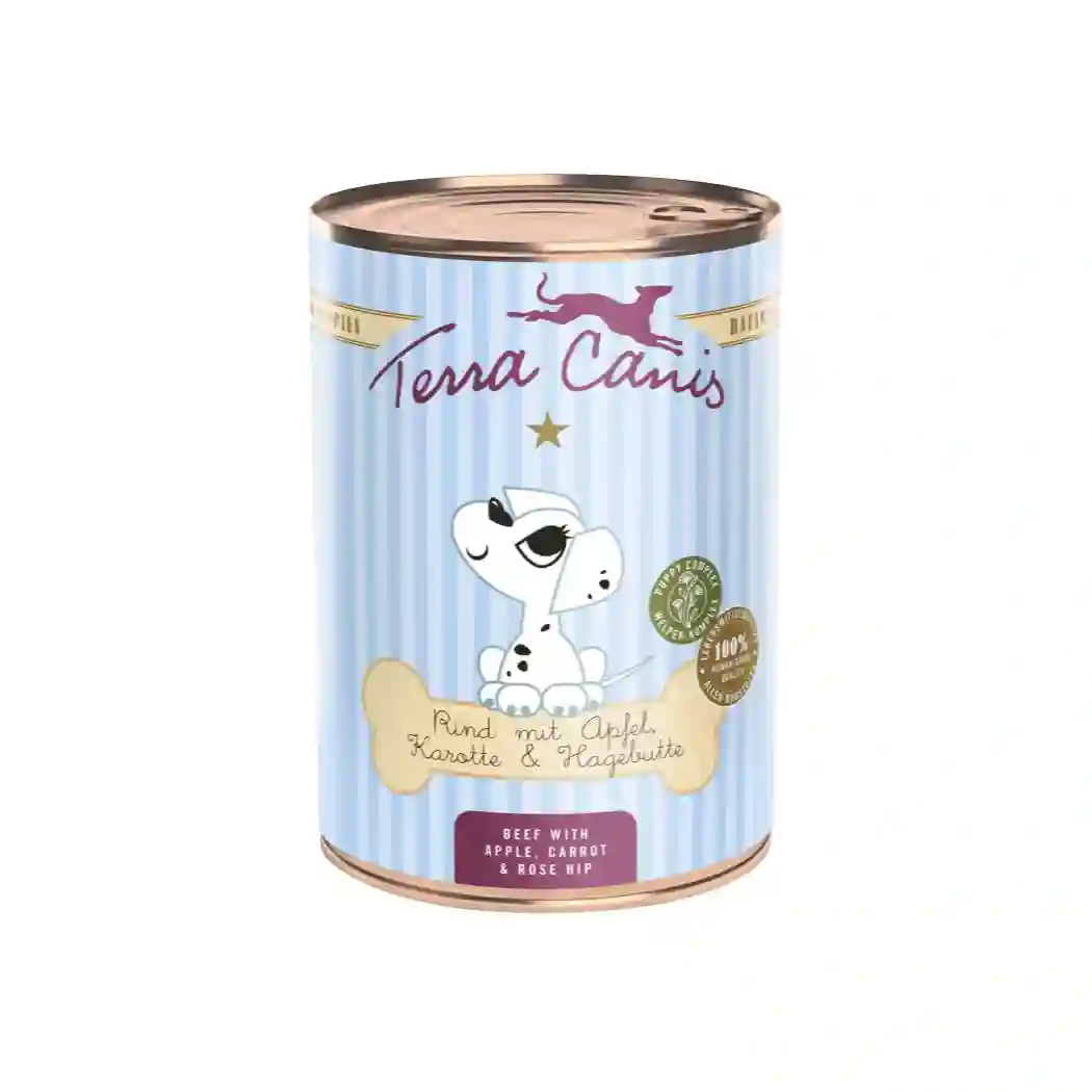 Terra Canis Puppy Buey con manzana, zanahoria y escaramujo 400g