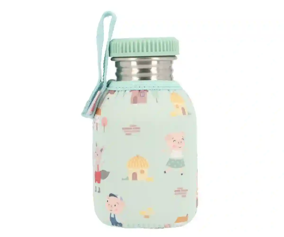 Steel bottle with the three little pigs 350ml