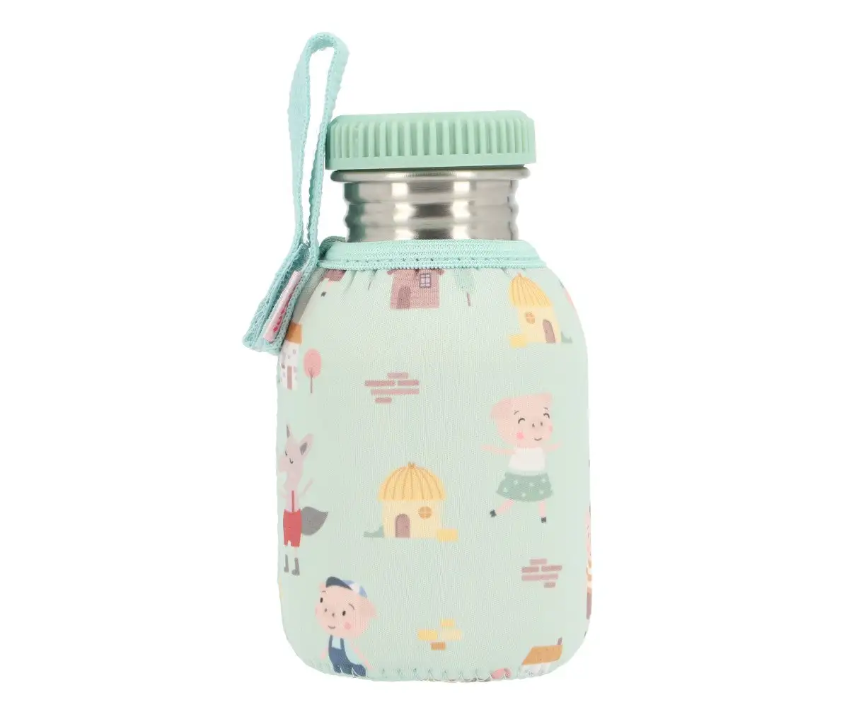 Steel bottle with the three little pigs 350ml