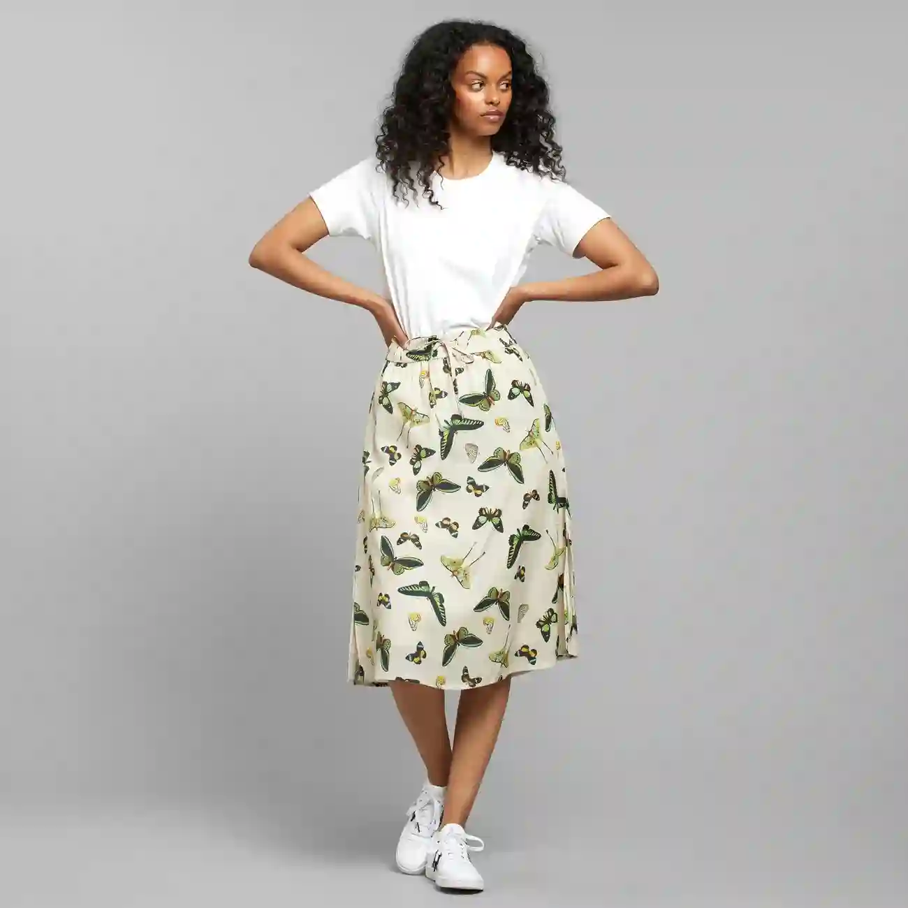 Falda tencel mariposa Arena