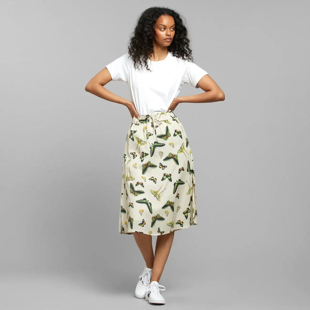 Falda tencel mariposa Arena
