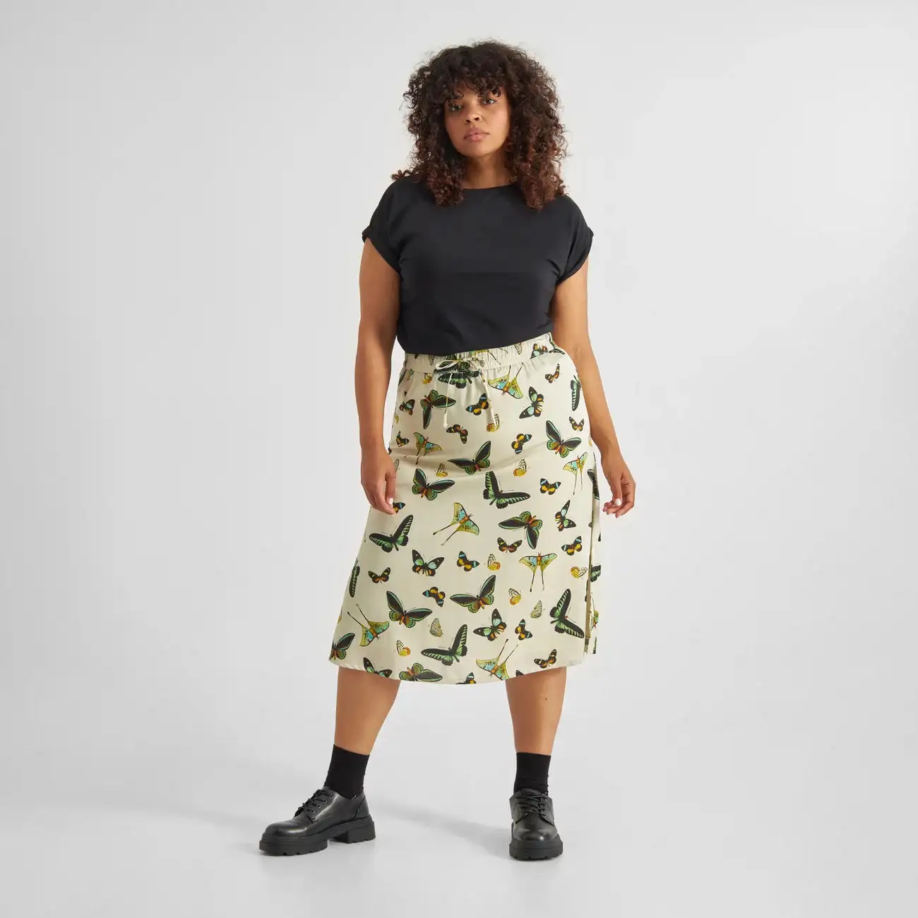 Falda tencel mariposa Arena - Imagen 4