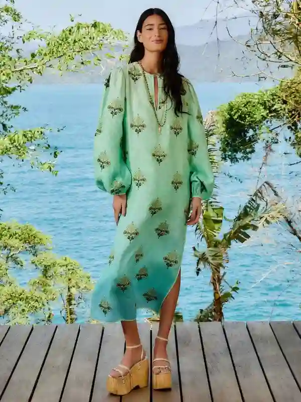 Turquoise Palm Tree Tunic