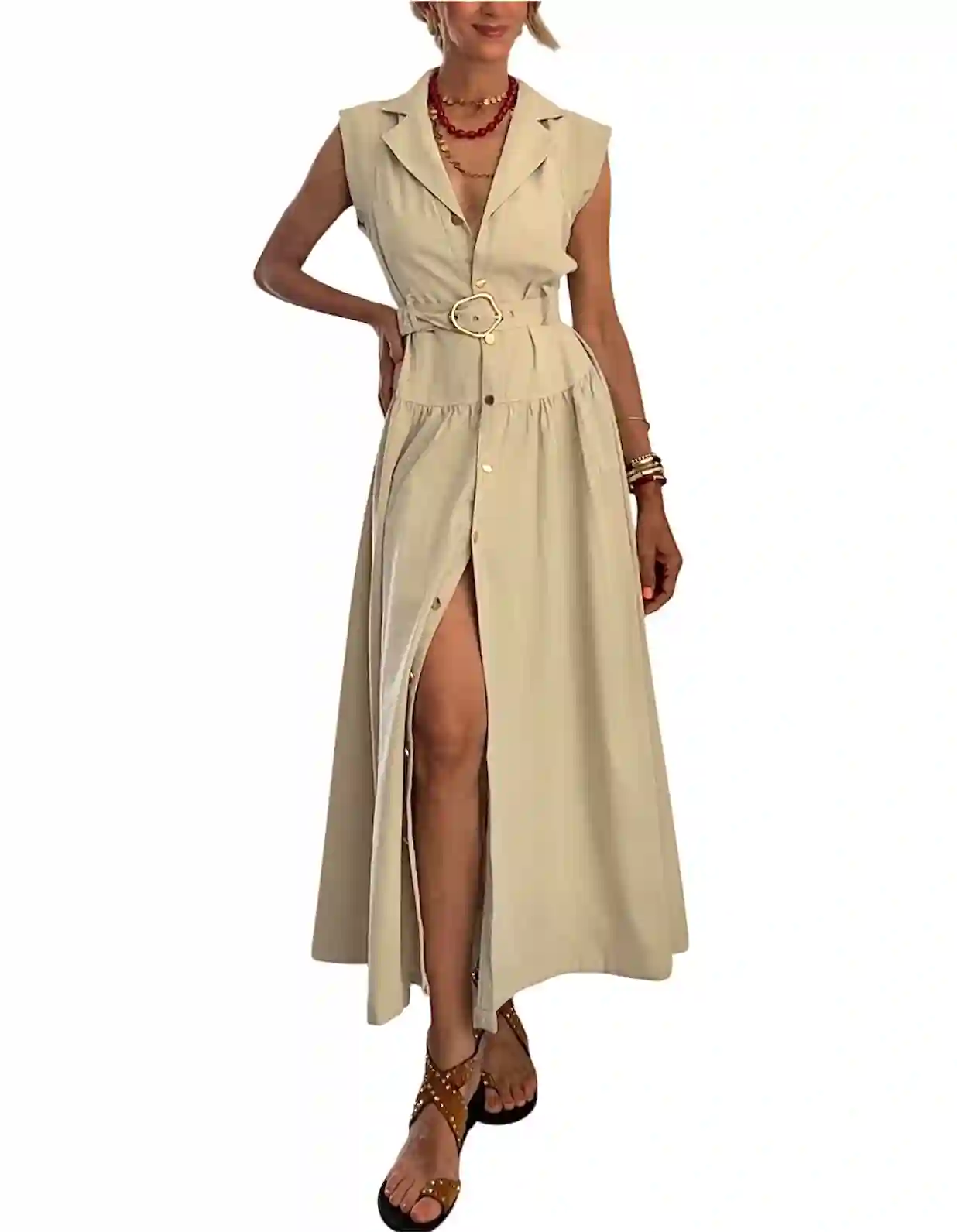 Vestido Celia beige