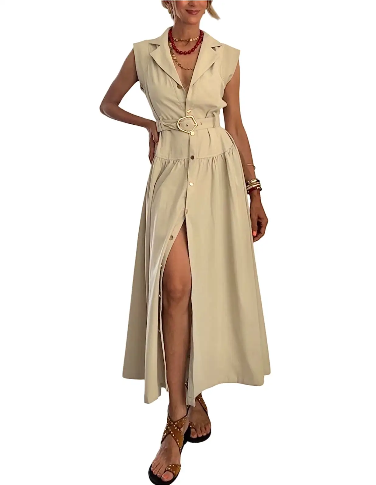 Vestido Celia beige