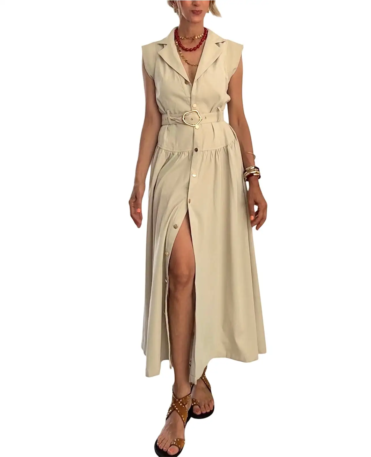 Vestido Celia beige - Imagen 2