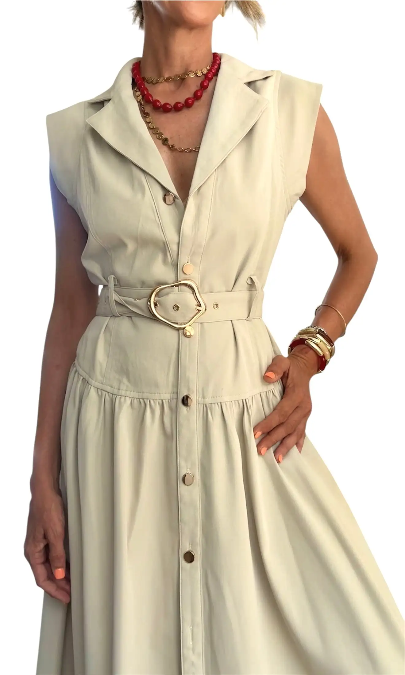 Vestido Celia beige - Imagen 5