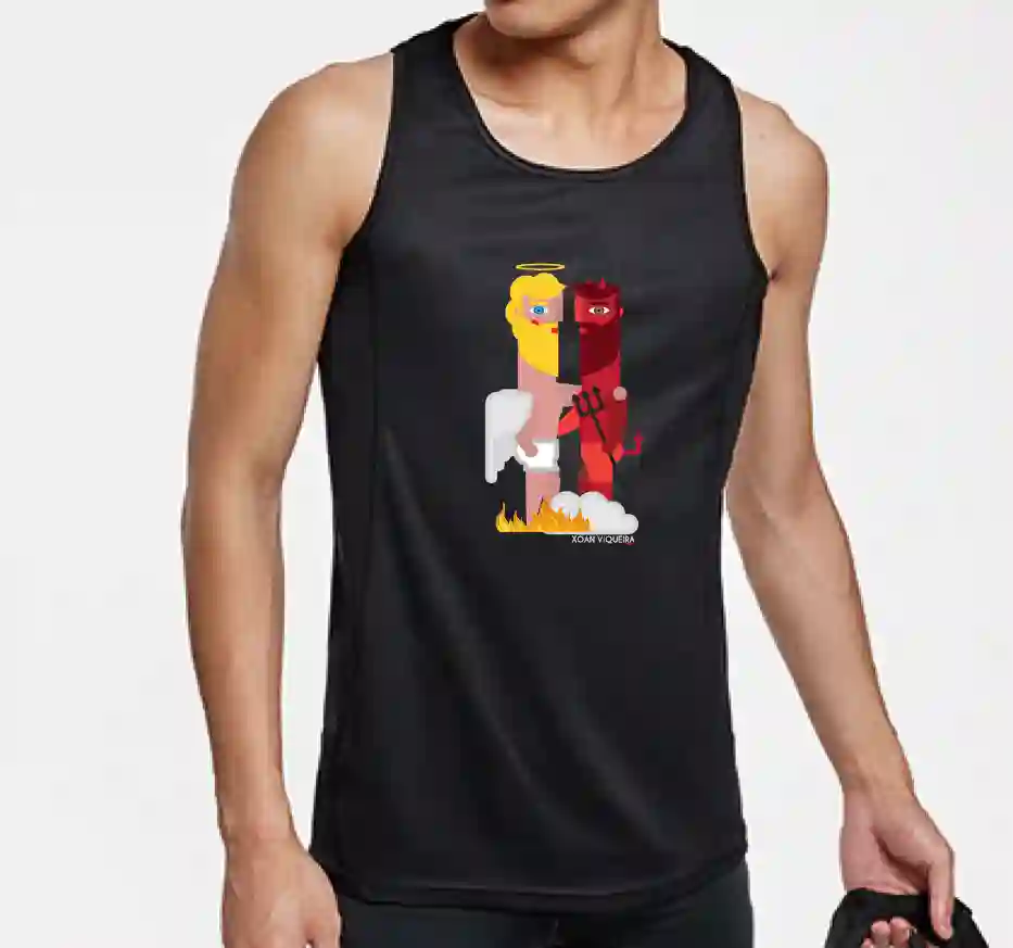 Camiseta de tirantes angel y demonio