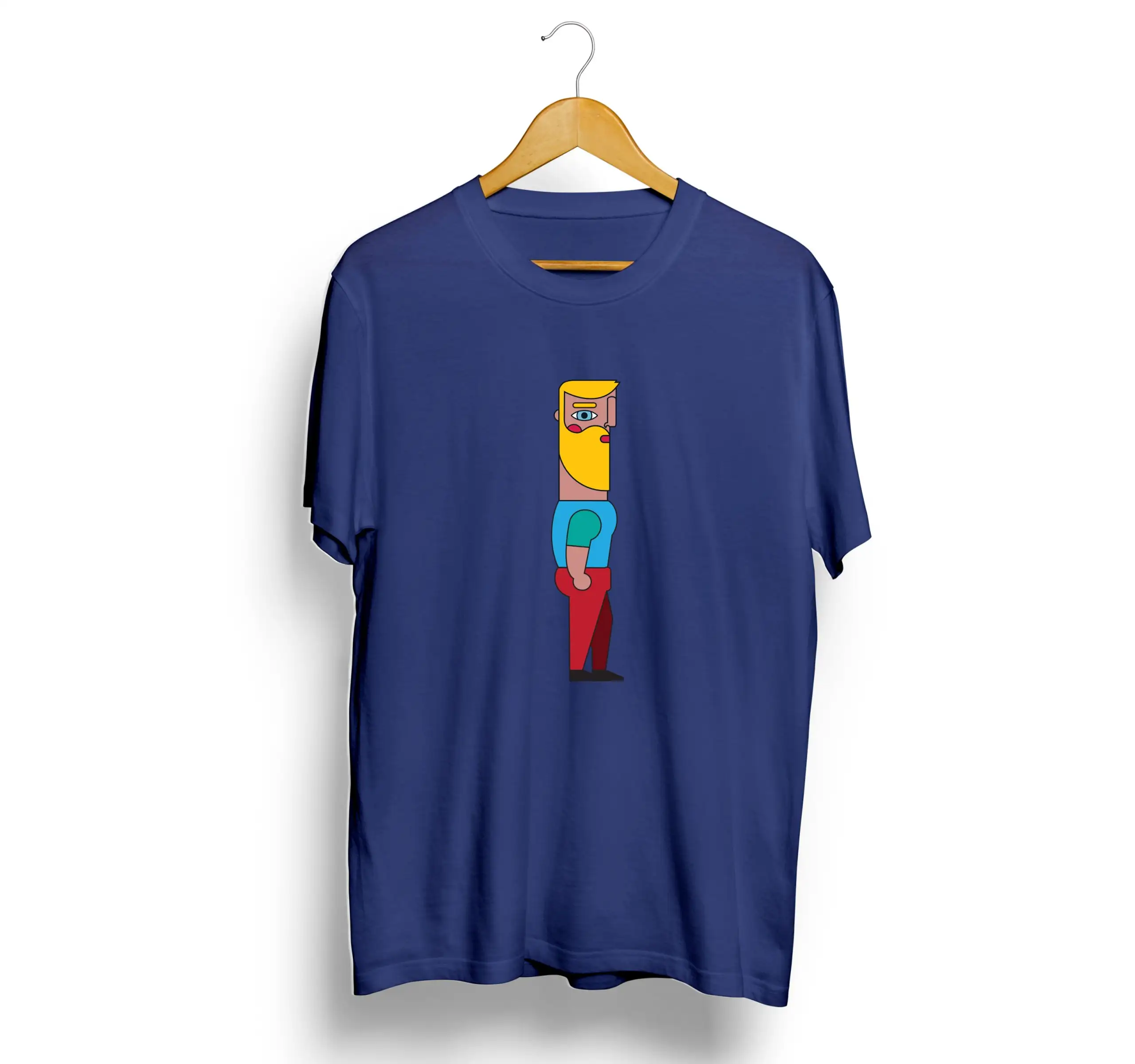 Camiseta azul barbudo