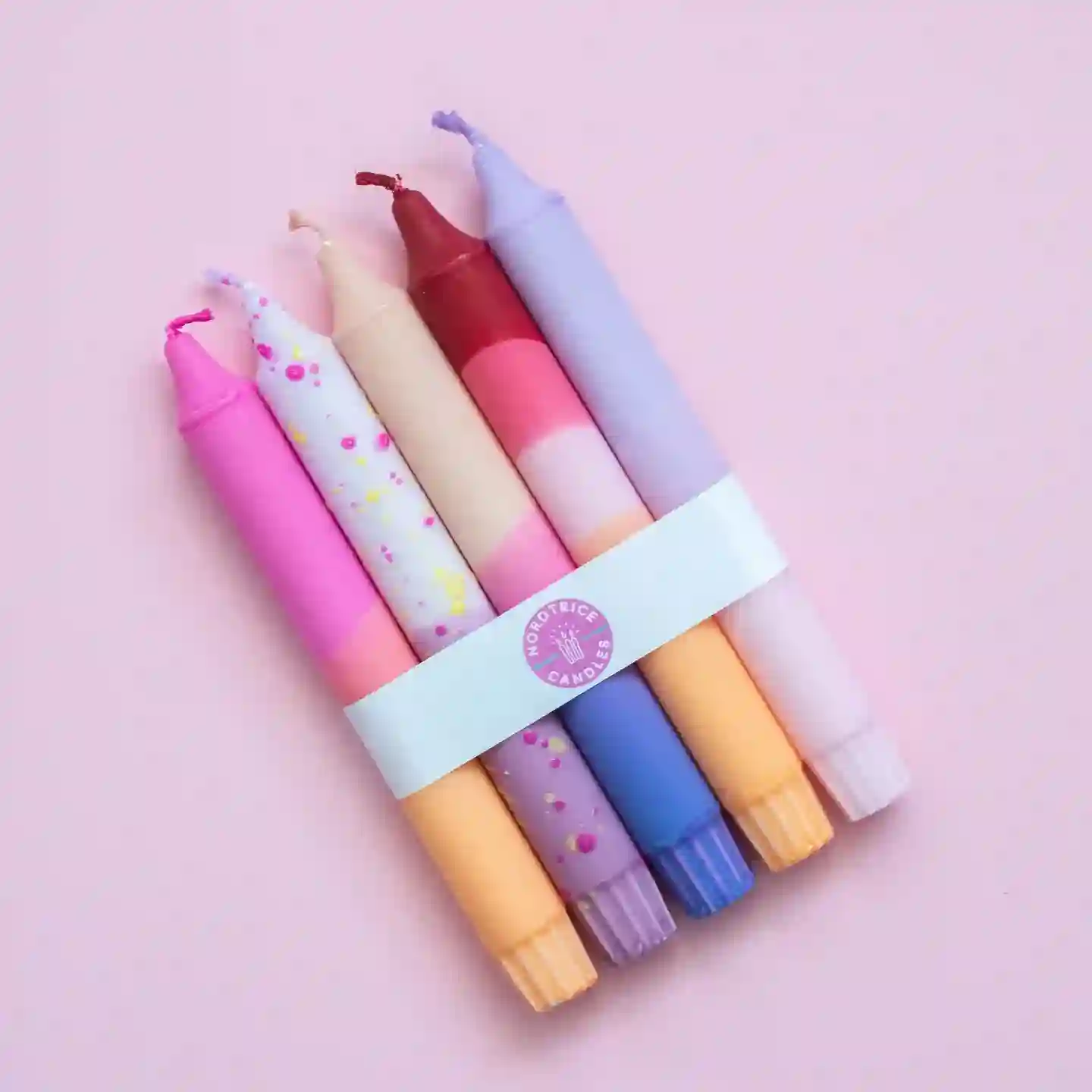 PACK 5 VELAS / PASTEL PARTY SUNSET / NORDTRICE