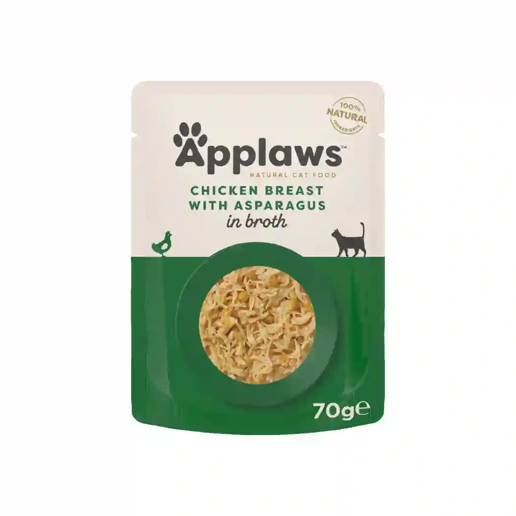 APPLAWS CAT SOBRE POLLO CON ESPARRAGOS 70GR