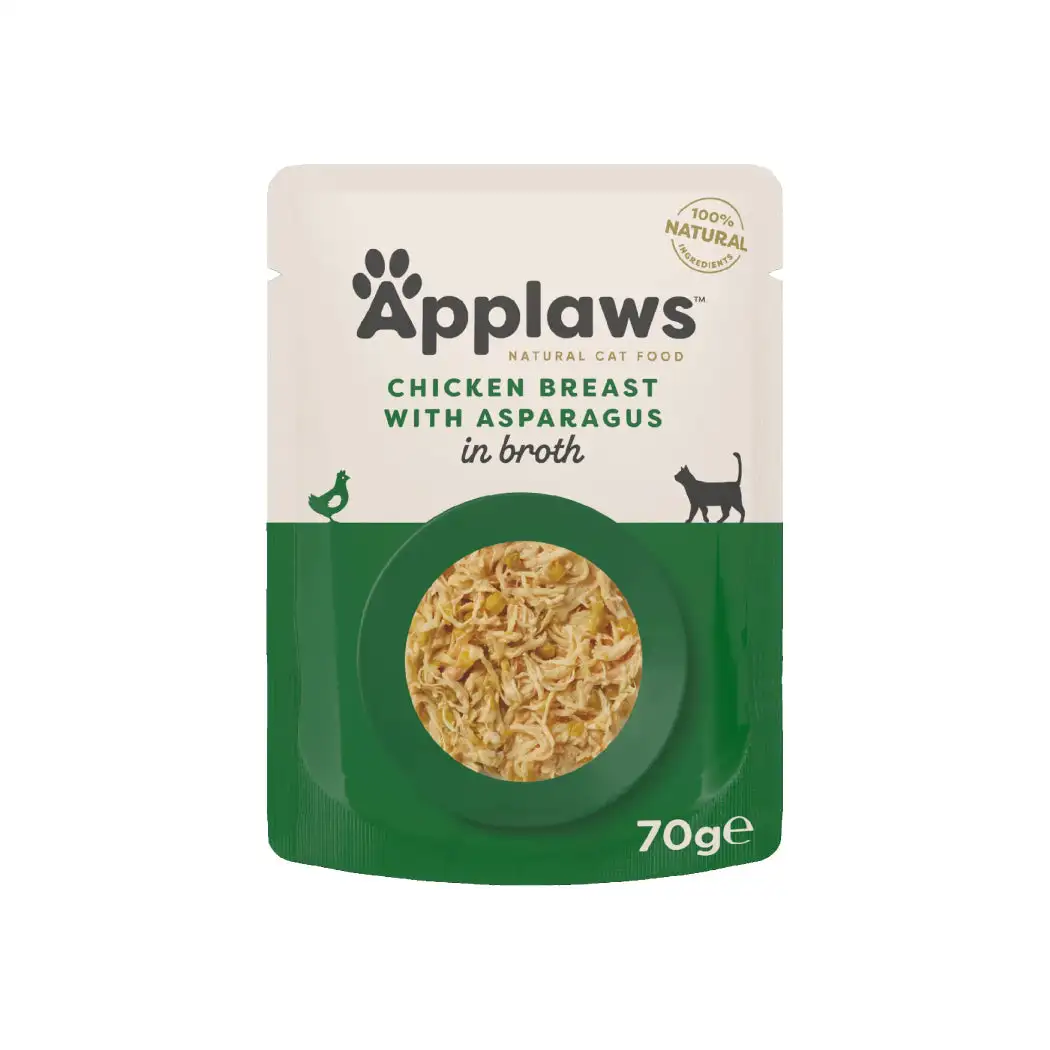 APPLAWS CAT SOBRE POLLO CON ESPARRAGOS 70GR