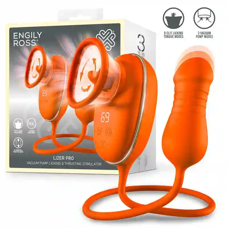 Estimulador con Lengua Oscilante, Bomba de Vacio y Huevo con Up and Down - Lizer Pro by ENGILY ROSS