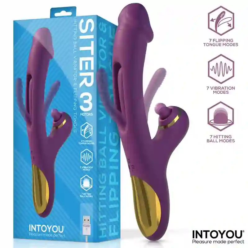 Vibrador con Lengua, Movimiento Flipping y Bola Golpeteo. Siter by INTOYOU