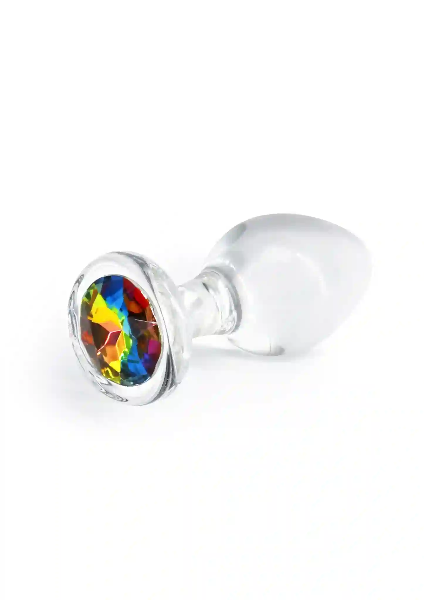 Plug de Cristal con Gema de Arcoiris Talla M