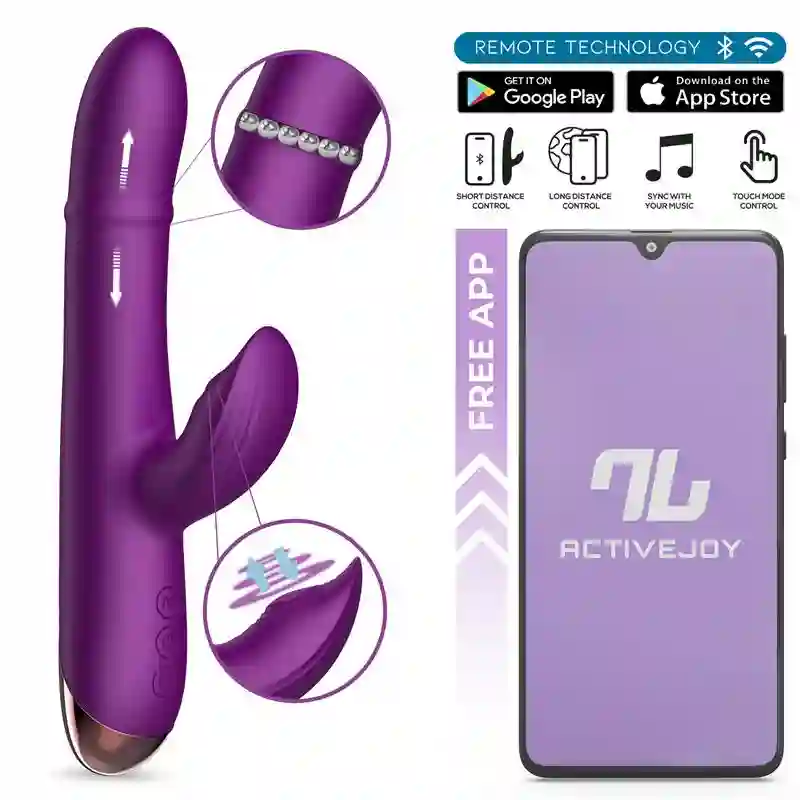 Vibrador con Anillo de Bolas Internas Up and Down y Pulsación con APP SENDEL