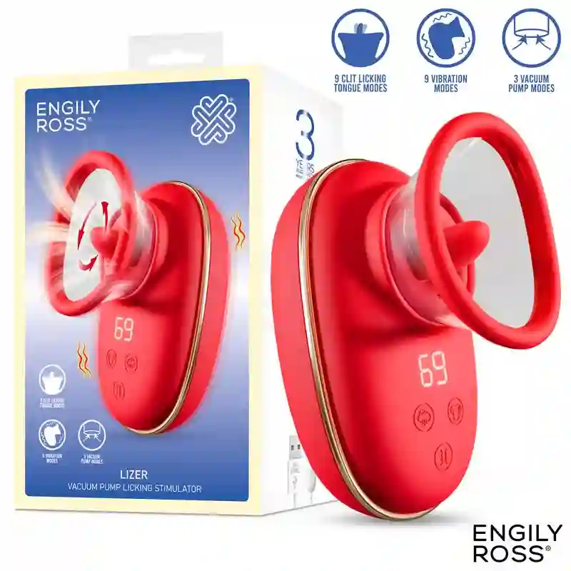 Estimulador con Lengua Oscilante, Bomba de Vacío y Vibración LIZER