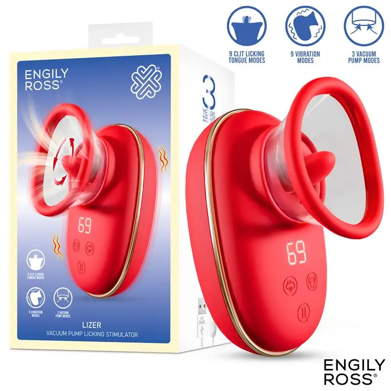 Estimulador con Lengua Oscilante, Bomba de Vacío y Vibración LIZER