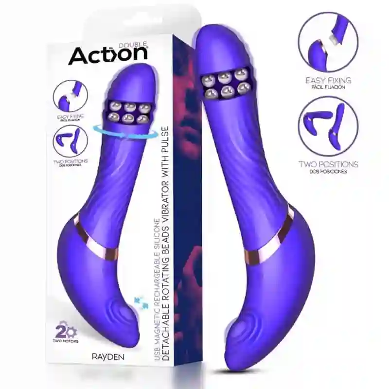 Vibrador Con Pulsación Y Bolas Internas Desmontable Dos Posiciones. Rayden
