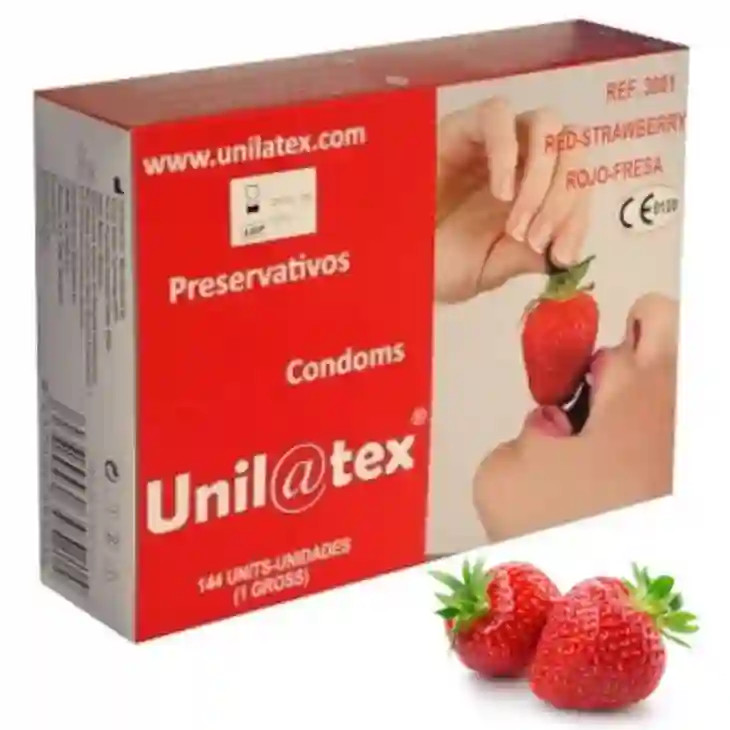 Preservativos Unilatex Sabor Fresa 144 Unidades