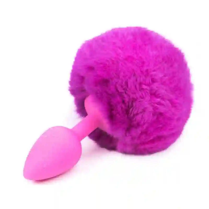 Plug Anal Con Pompón Rosa Talla S