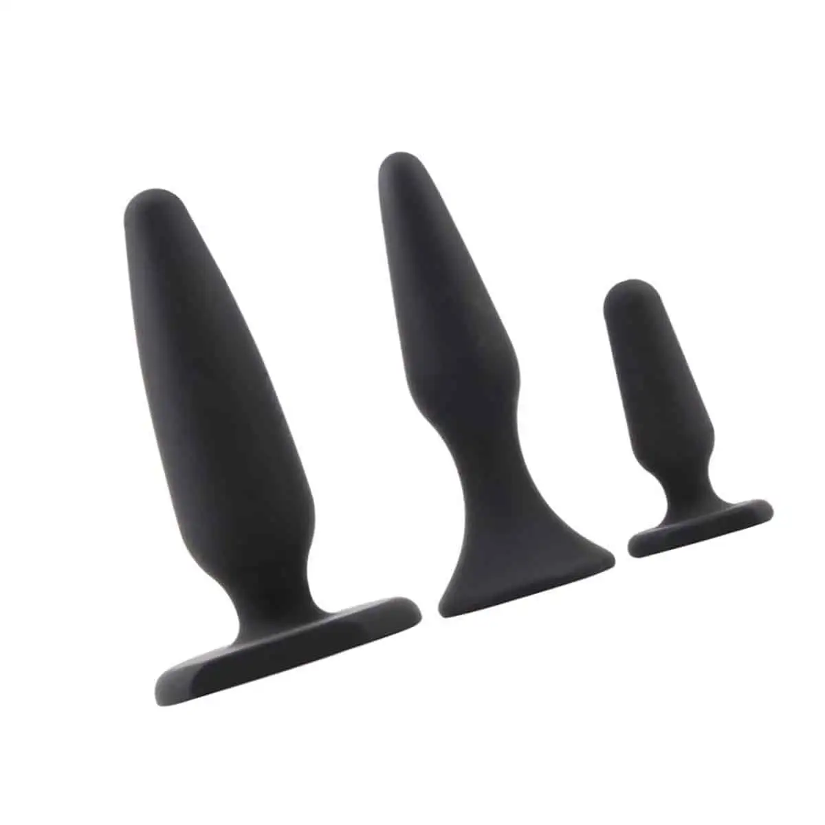 Pack 3 Plug Anal Traimer Kit Silicona Negro