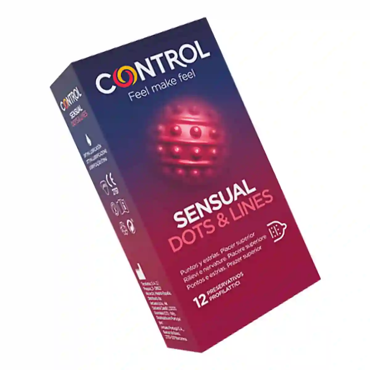 Preservativos Sensual Dots & Lines 12 Uds. Control