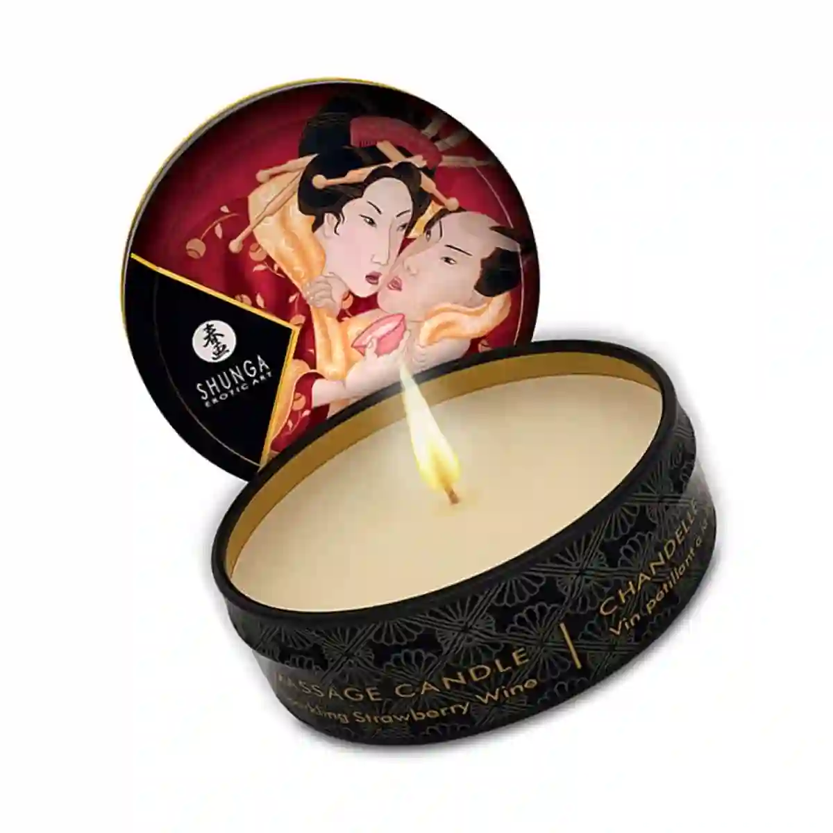 Vela de Masaje Mini Vino y Fresas 30 ml. Shunga