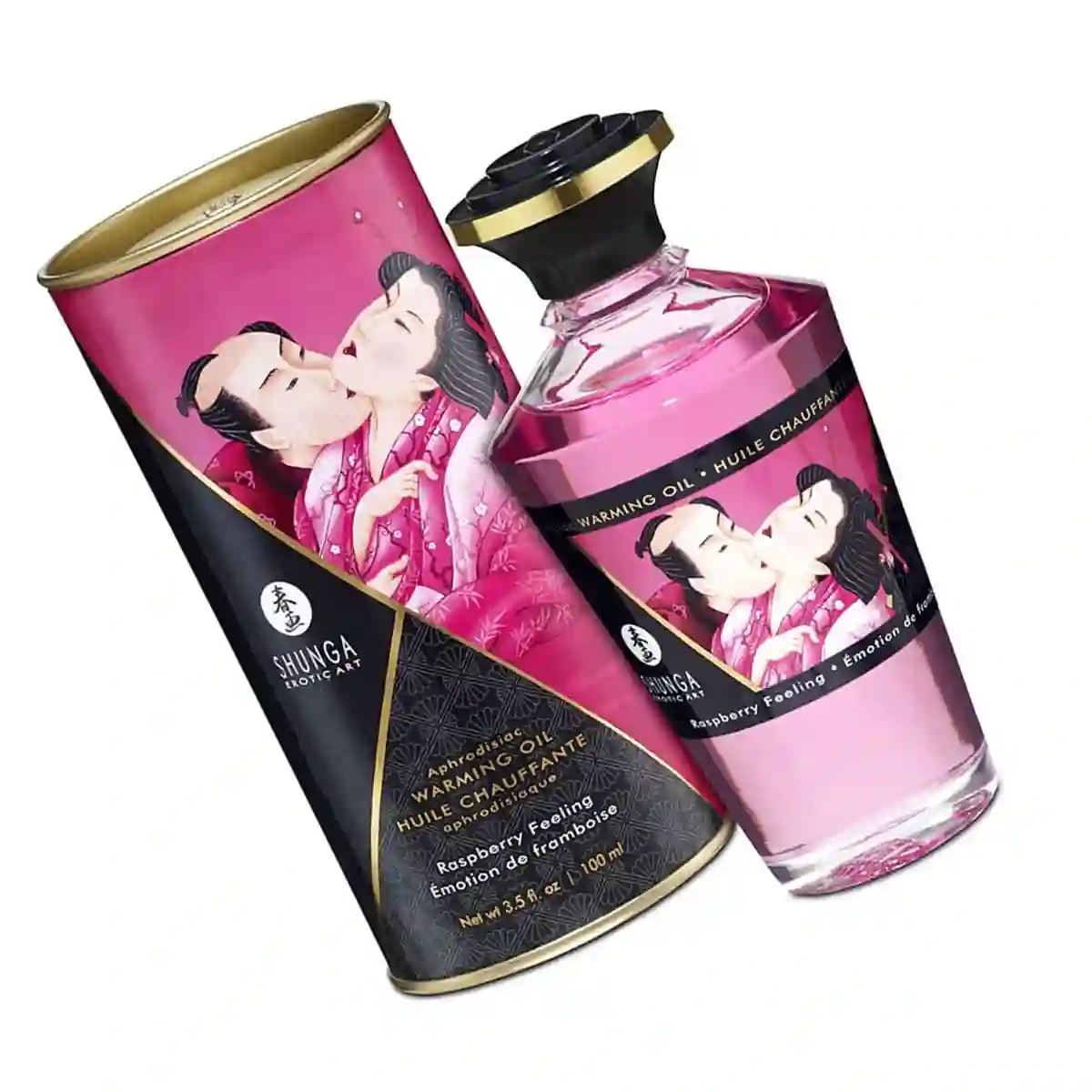 Aceite de Masaje Besable Efecto Calor Sabor Frambuesa. Shunga