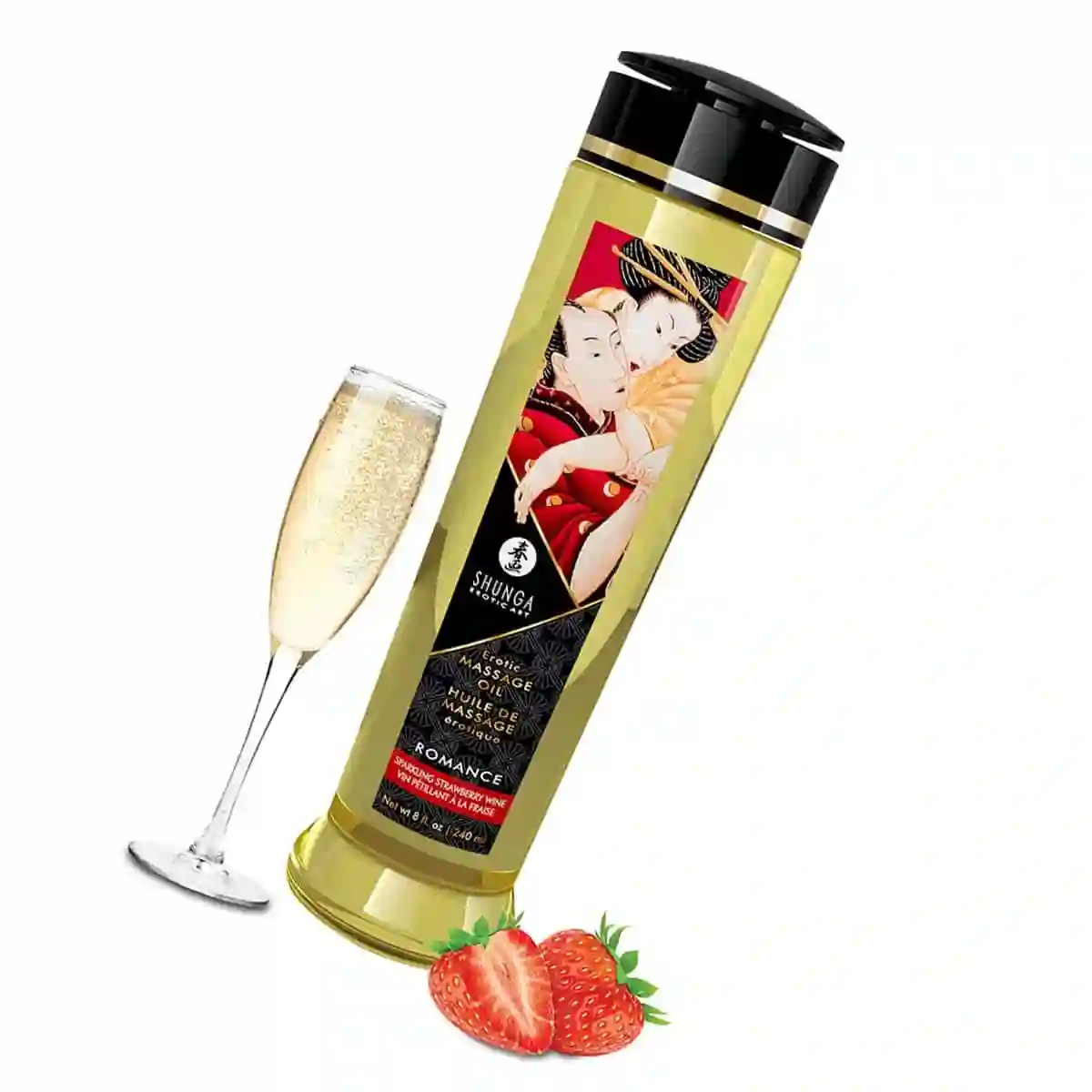 Aceite de Masaje Romance Fresas y Champán. Shunga
