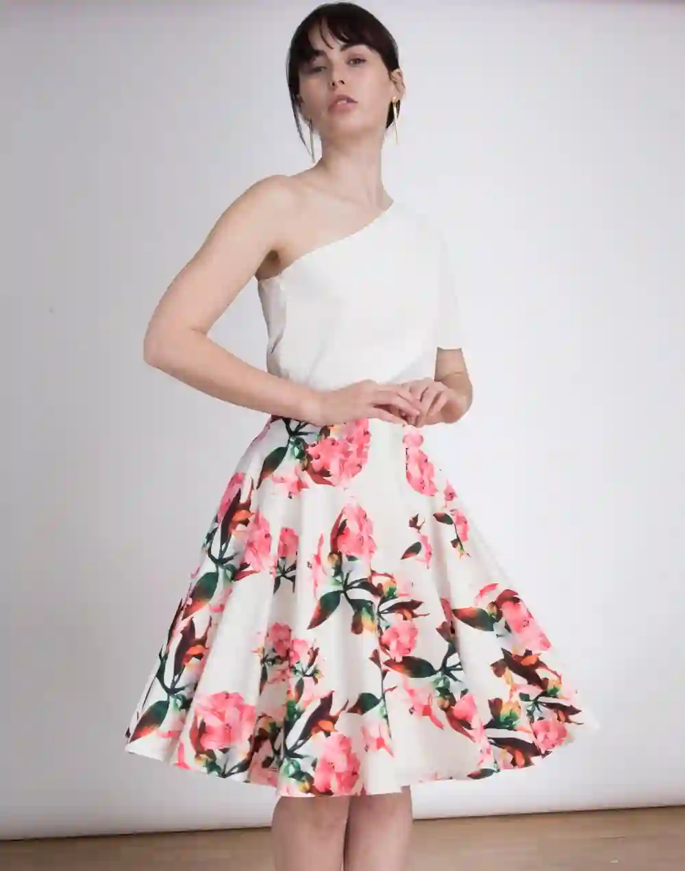 Falda de fiesta con estampado floral Kate