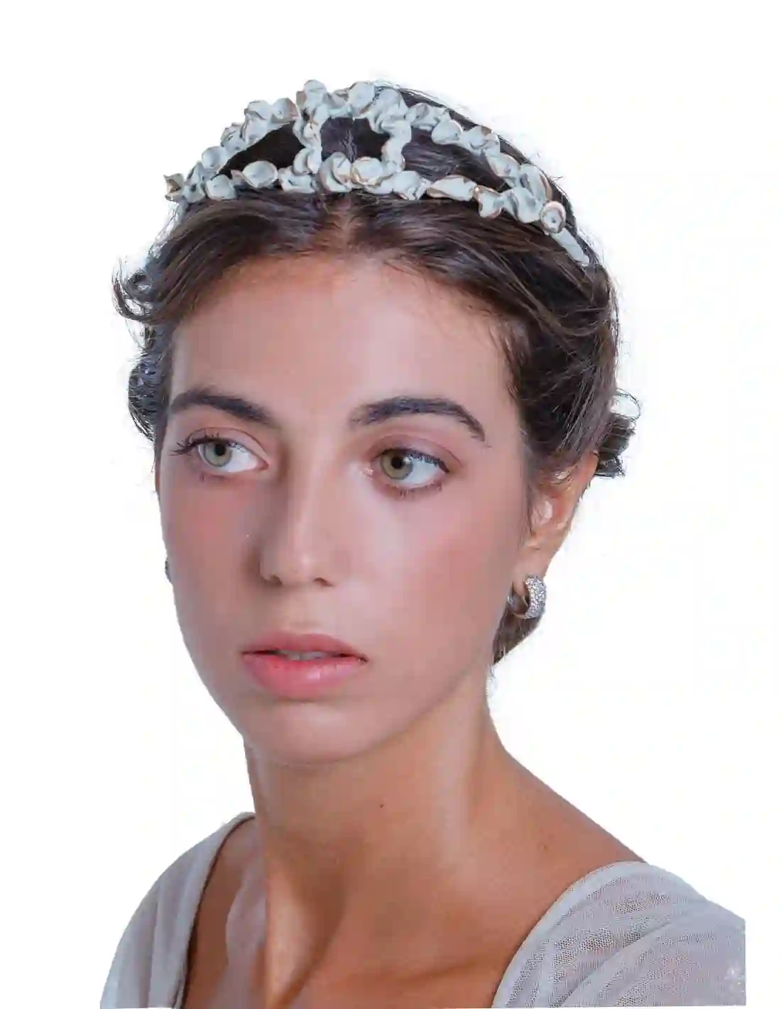 Tiara de resina verde y dorada