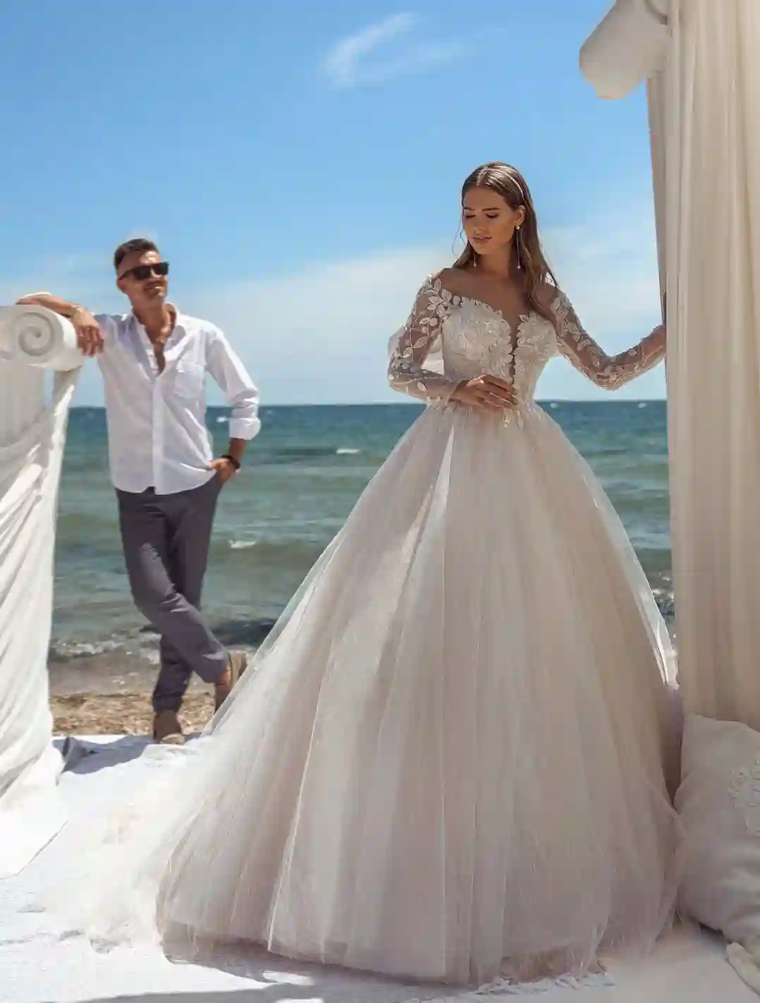 Vestido de novia princesa con precioso corpiño bordado